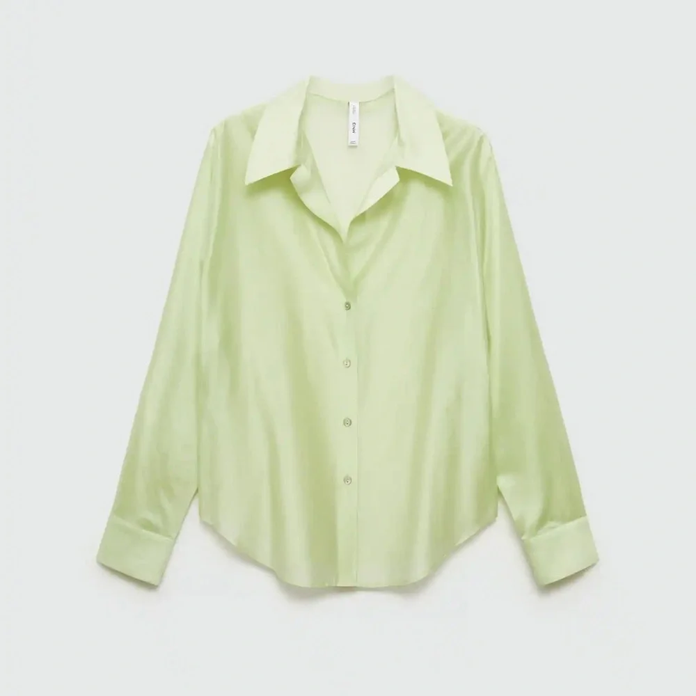 Mango satin lyocell light green shirt NWT - Picture 2 of 8